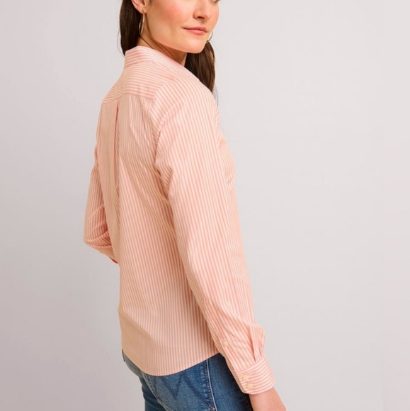 UNTUCKit Marsanne Peach Relax Fit Striped Long Sleeve Button Up Plus Sz 16 - Picture 6 of 13
